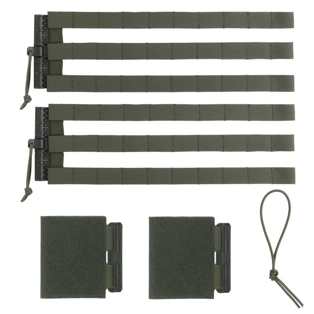 Green Quick Release MOLLE Cummerbund Set for tactical vests.