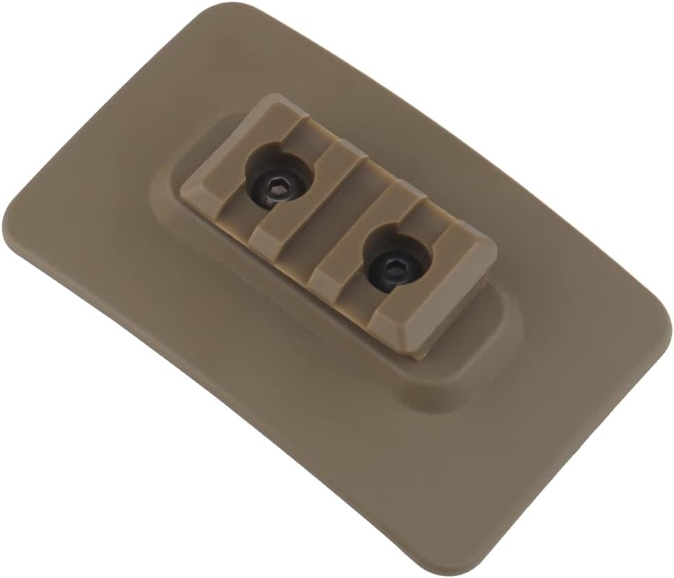 Tan M-LOK Quick Attach Adapter for Tactical Helmets, featuring Picatinny and Action Camera Mount.