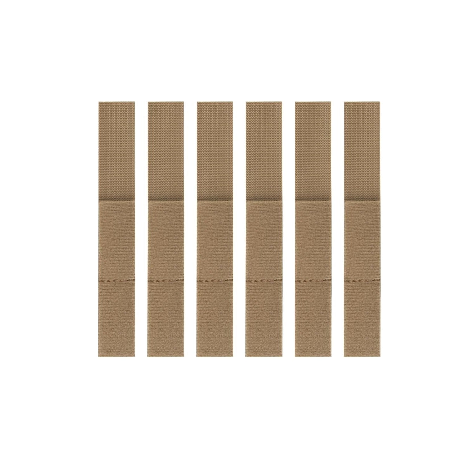 Tan Tactical Hook & Loop Cable Management Strap Kit (6 Pack)