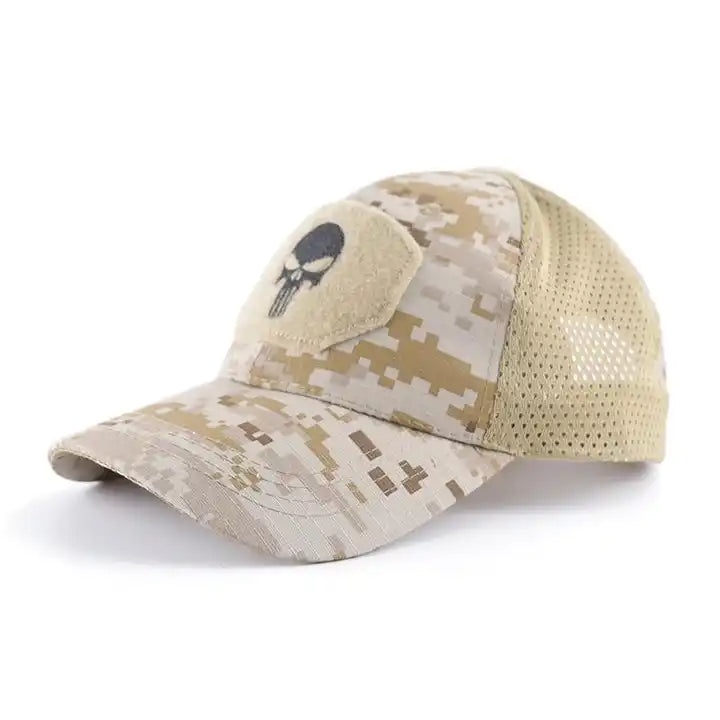 Punisher Skull Operator Cap by Bifrost Gear in Digital Desert color.