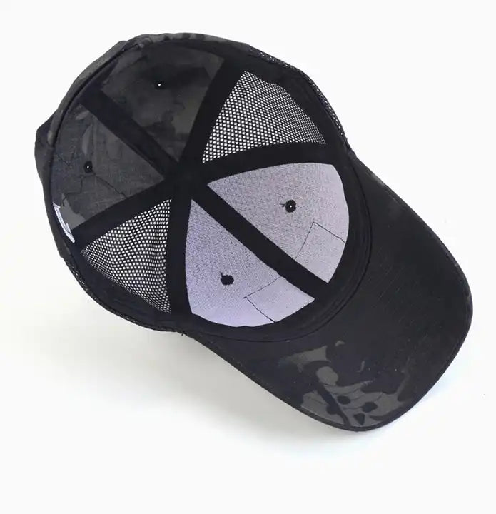 Detailed close-up of Punisher Skull Operator Cap by Bifrost Gear.