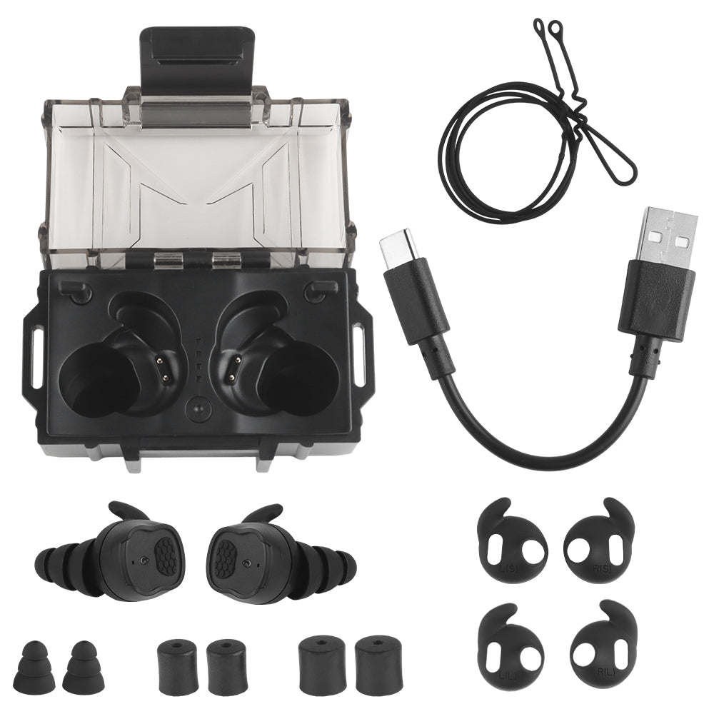 NRR 26dB Rechargeable Hearing Protection Earbuds with Bluetooth Connectivity