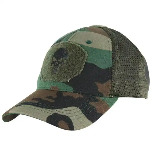 Punisher Skull Operator Cap in Multicam Green by Bifrost Gear.