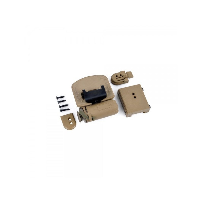 Tan-colored IR Strobe + Visible LED Tactical Helmet Light.