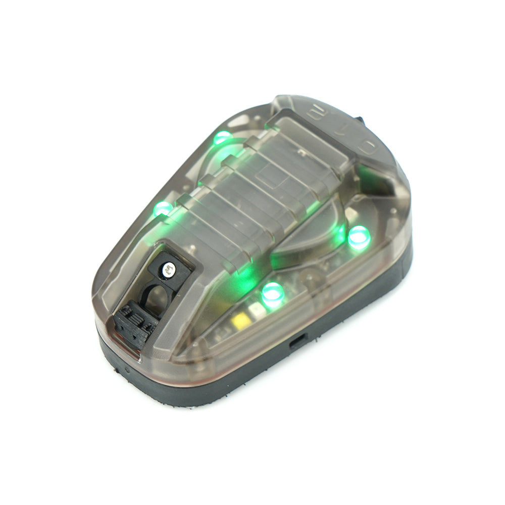 HALO Jump Rated IR + Visible LED Strobe Light in Tan with Green LED.