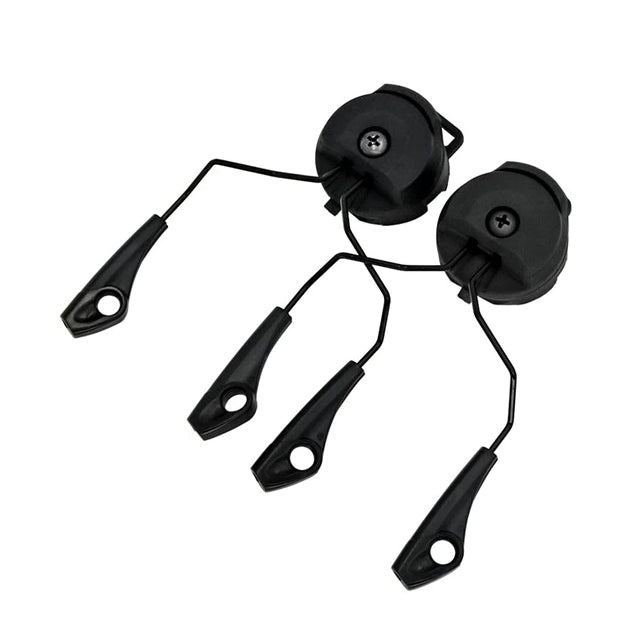 Black headset adapter for ARC rails, fits Peltor, Sordin, Walker's, and Howard Leight.
