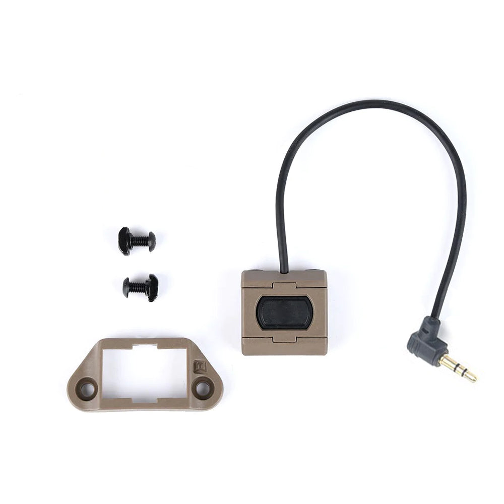 Tan Compact remote pressure switch with 3.5mm plug by Bifrost Gear.