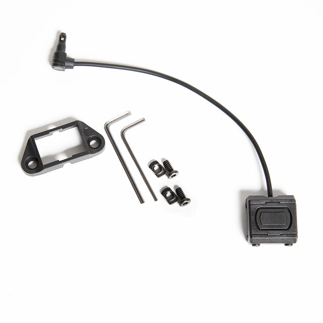 Black compact remote pressure switch with 3.5mm plug by Bifrost Gear.