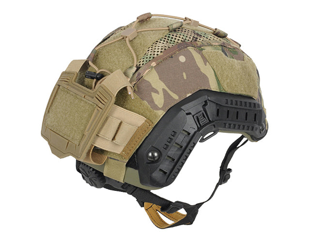 Multicam Next Gen Nylon Helmet Cover by Bifrost Gear, shown on a helmet.