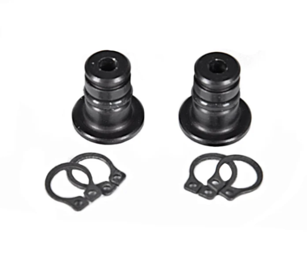 Bifrost Gear conversion studs and retention clips for converting MSA Sordin and TCI Liberator neckband headsets to headband use.