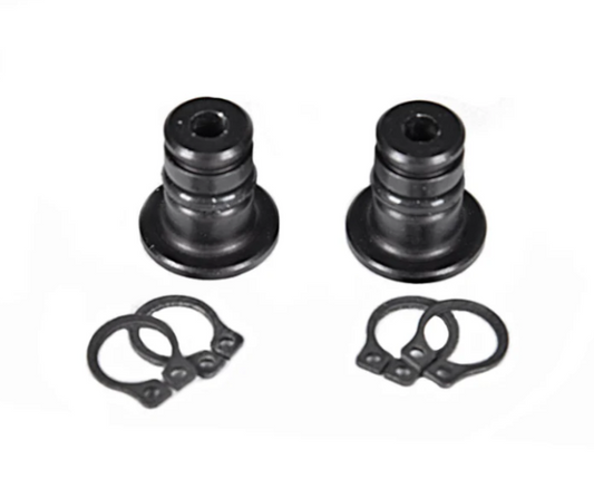 Bifrost Gear conversion studs and retention clips for converting MSA Sordin and TCI Liberator neckband headsets to headband use.