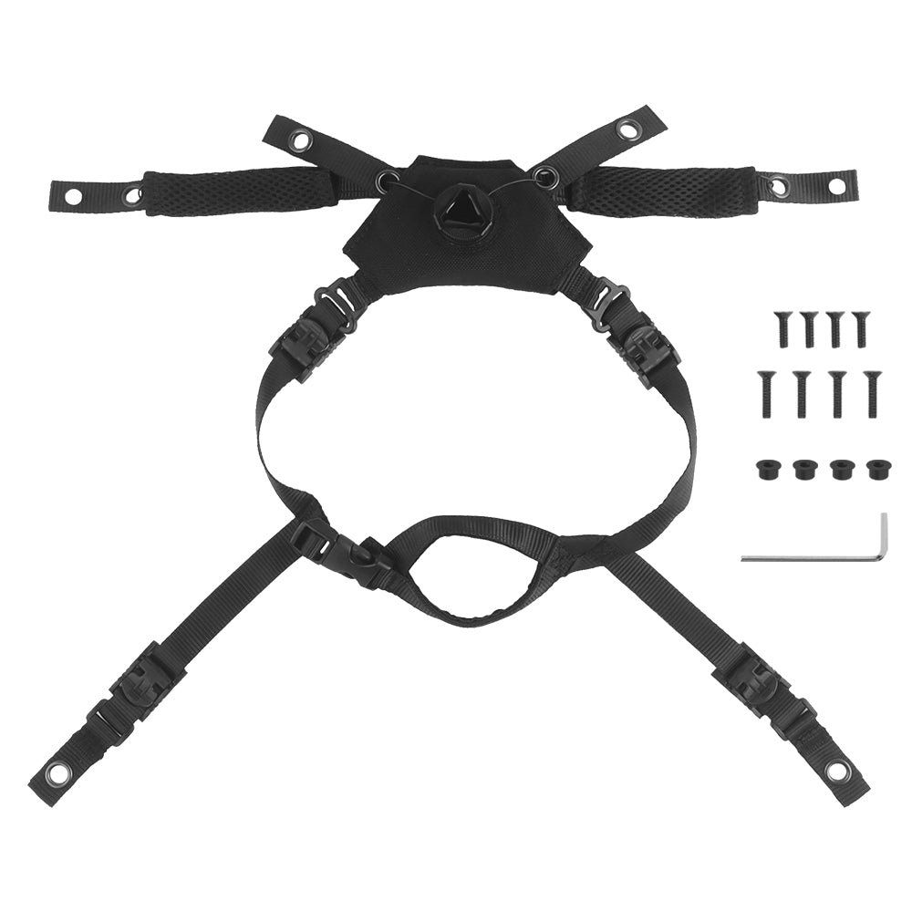 Adjustable Dial Liner 4-Point Replacement Chin Strap and Suspension System