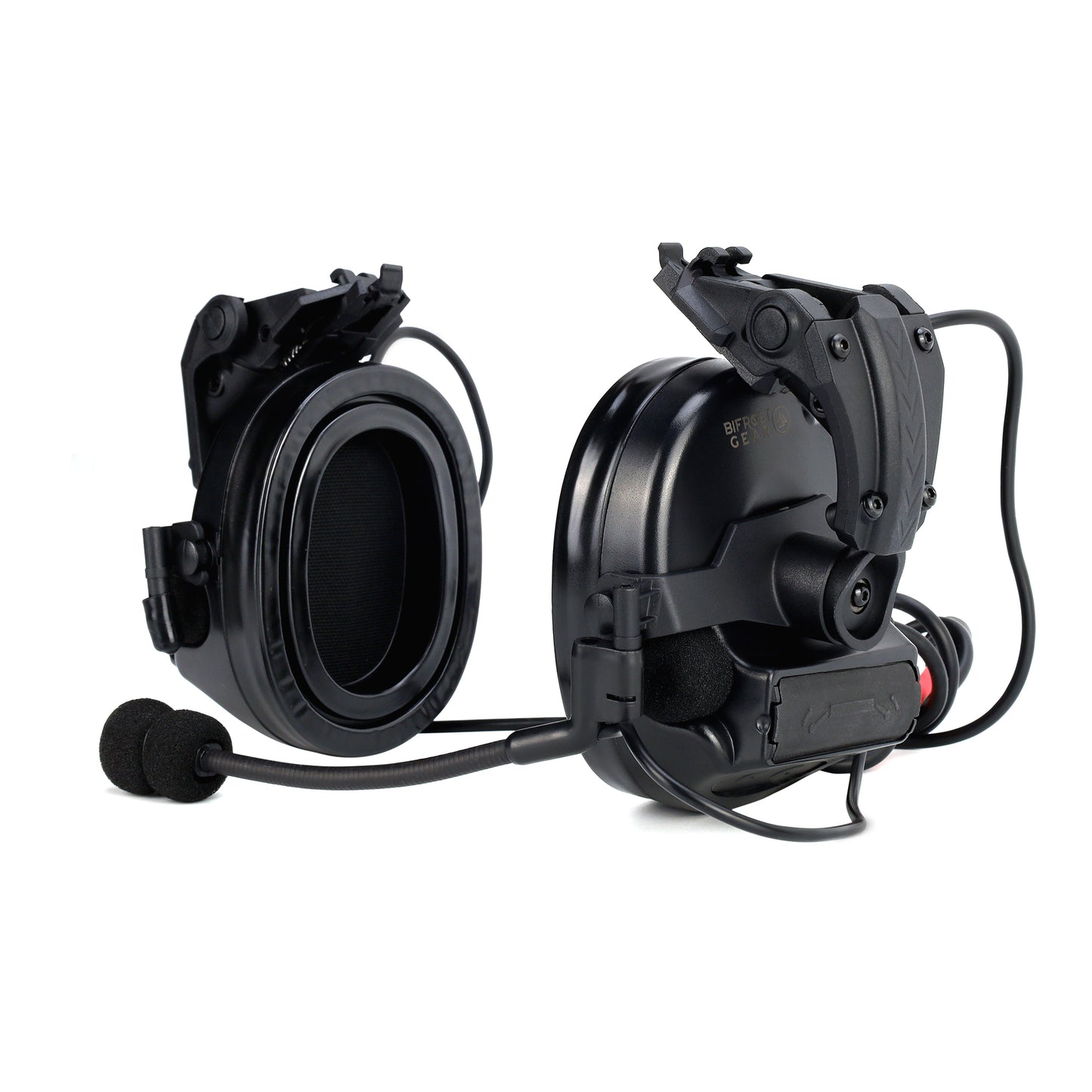 NRR 23db Electronic Hearing Protection Communications Headset with Helmet Rail Adapters
