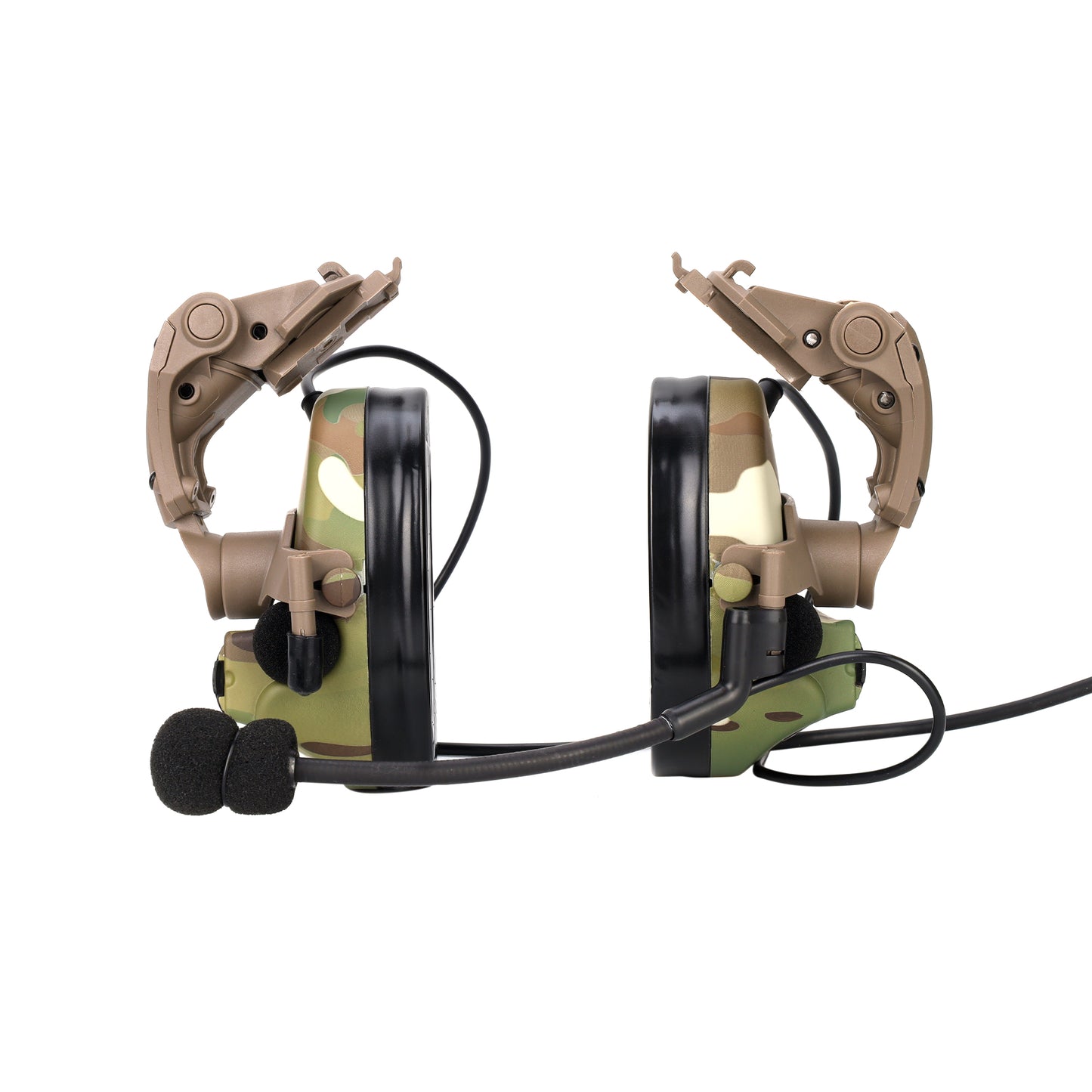 NRR 23db Electronic Hearing Protection Communications Headset with Helmet Rail Adapters